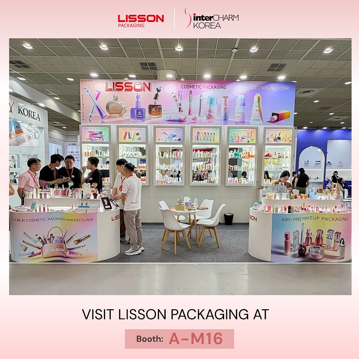 Lisson Packaging commercial cosmetic container manufacturing booth A-M16 InterCHARM Korea