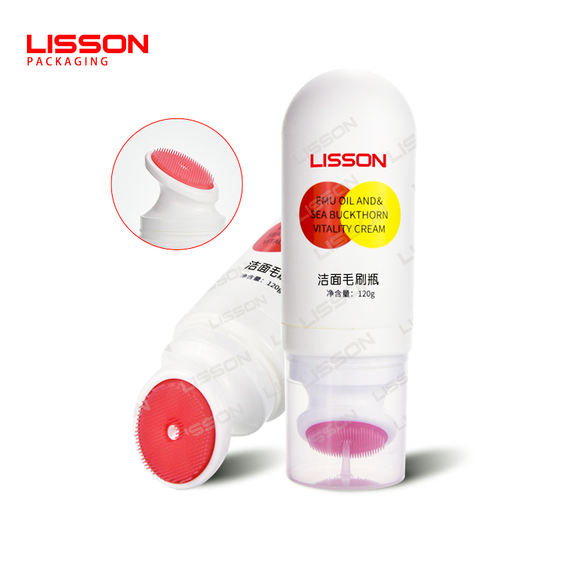 How to package facial cleansers using a 120g silicone brush applicator plastic bottle for skincare lines