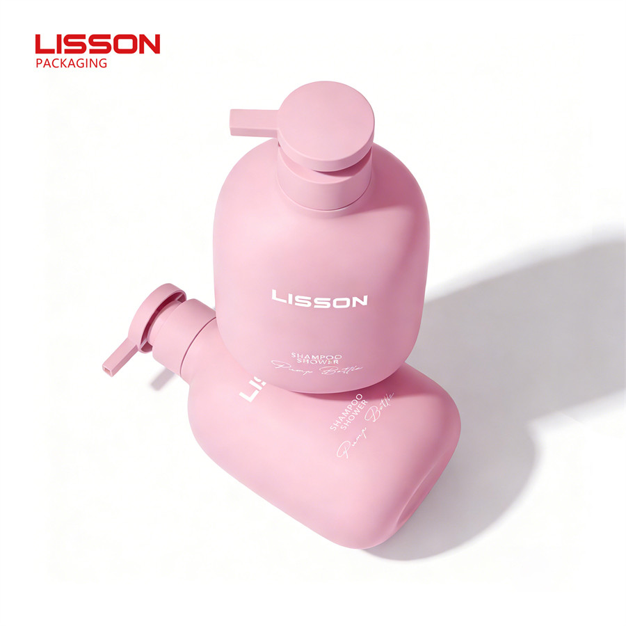 Custom 500ml Matte Flocked PE Plastic Square Bottle